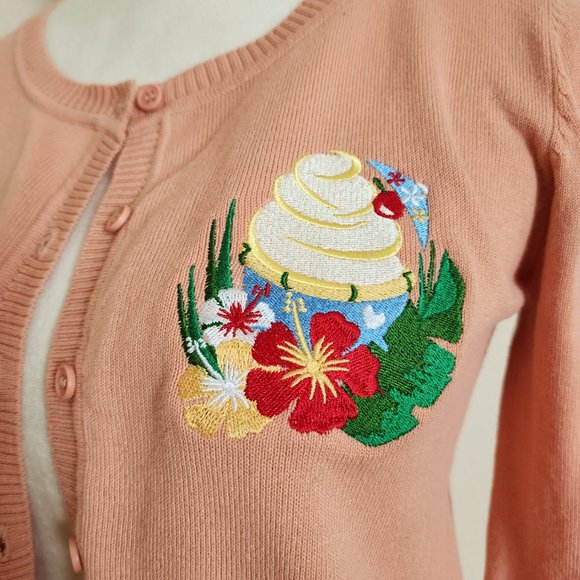 Tiki Swag Cardigan Dole Whip Embroidered Design - Picture 2 of 4